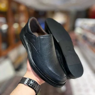 کفش طبی چرم ارتوپدیک مردانه مشکی