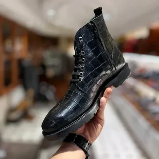 پوتین مردانه چرم با کفی و آستری چرم