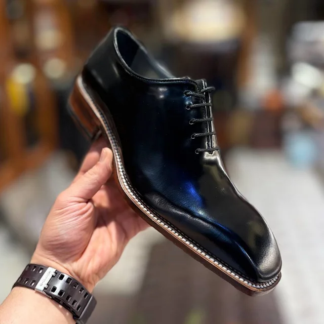 پاشنه لایهای چرمی کفش رسمی مردانه با سرپاشنه رابر